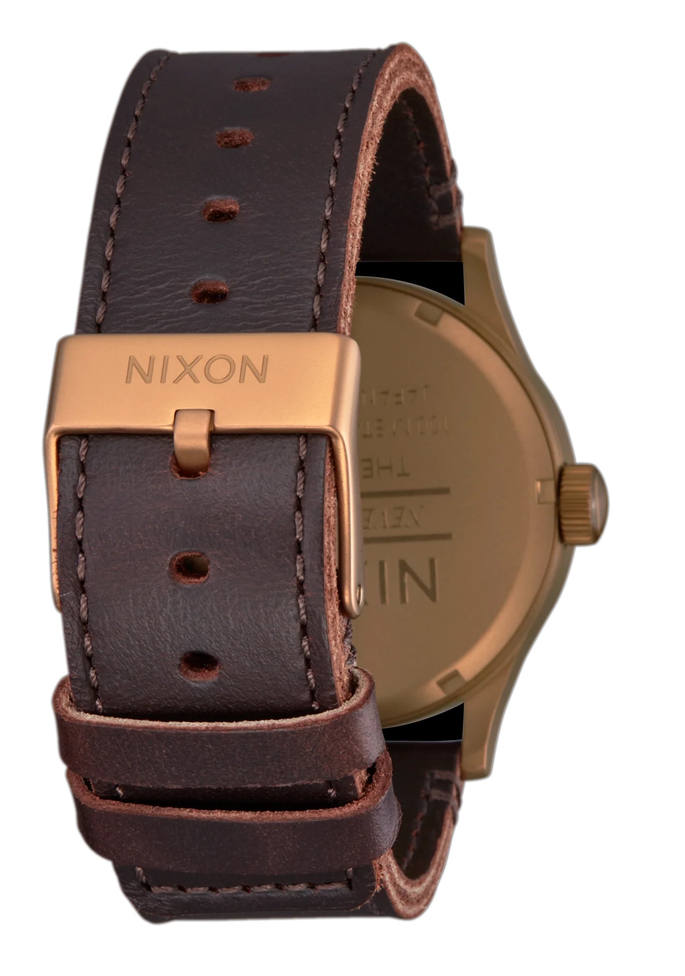 Nixon Sentry Watch Leather Bronze Black
