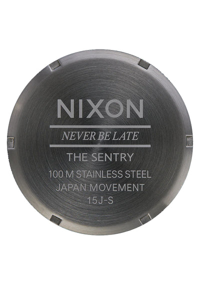 Nixon Sentry Leather Gunmetal / Black Watch
