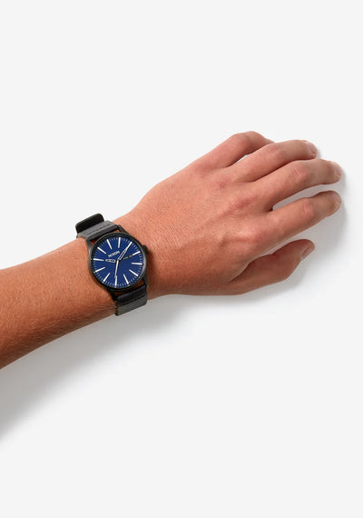 Nixon Sentry Leather Gunmetal / Black Watch