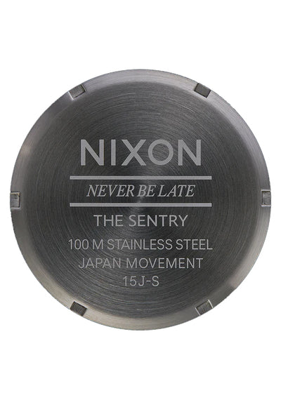 Nixon Sentry Leather Gunmetal/Black Watch