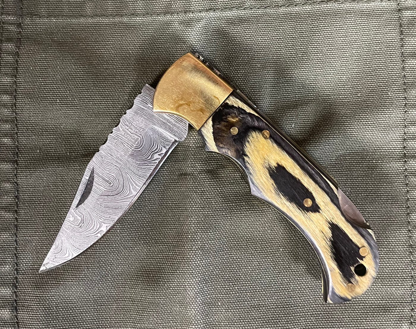 Rill Simple Dark Seas Damascus Folder Knife