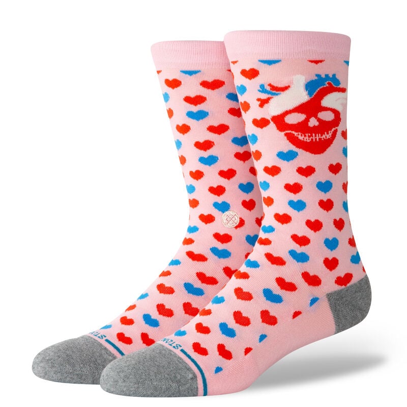 Stance Hearted Crew Pink Socks