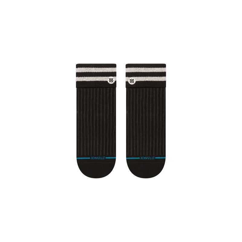 Stance Roll Cuff Quarter Black Socks