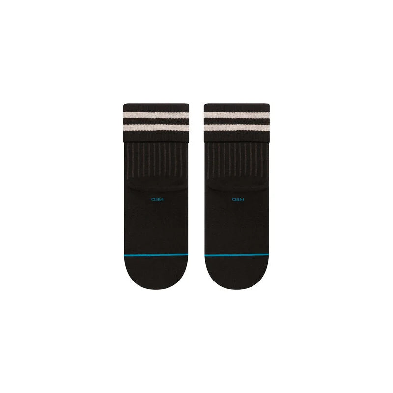 Stance Roll Cuff Quarter Black Socks