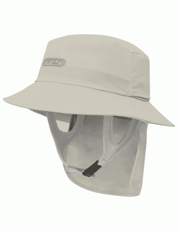 FCS Essential Grey Surf Bucket Hat w/ Neck Guard