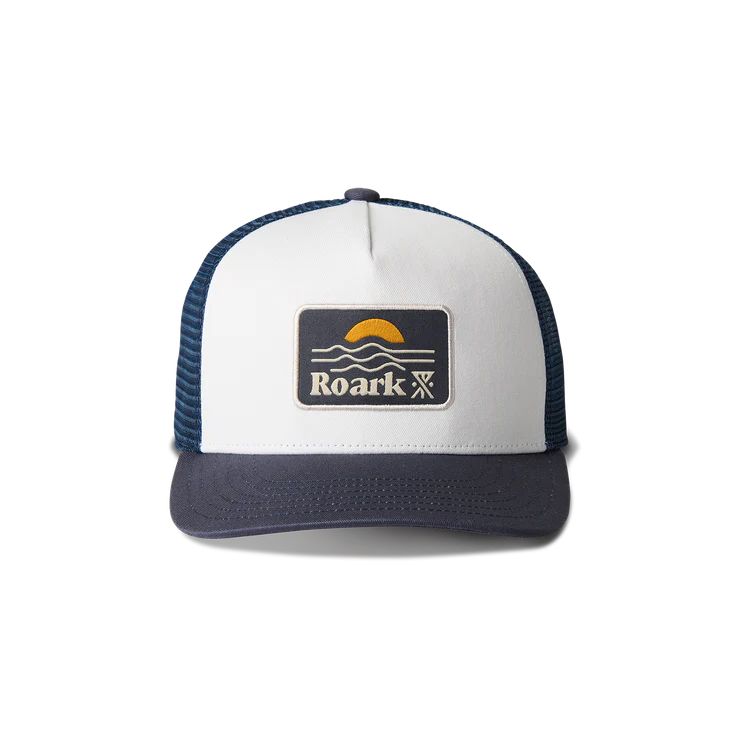 Roark Station Trucker Hat- White/Navy