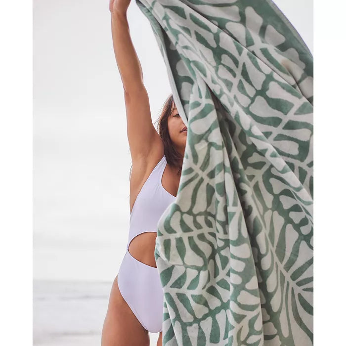Slowtide Hapa Sage Oversized Beach Towel