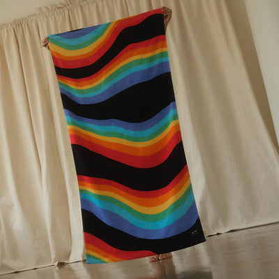 Slowtide ROYGBIV Black Towel