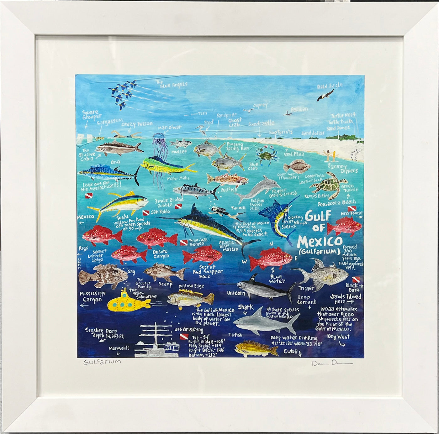 Dan Dunn Framed Gulf Coast Fish print