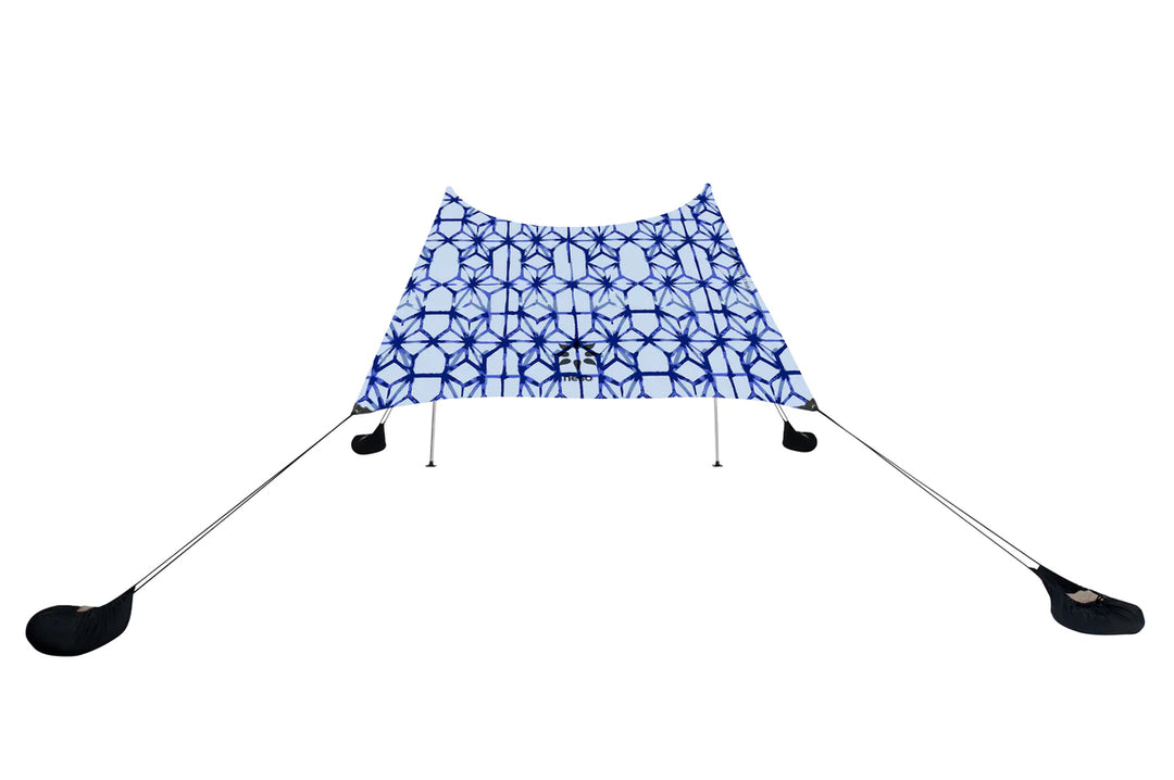 neso tent 1 Neso Tents Grande Beach Tent, 7ft Tall, 9 x 9ft, Reinforced Corners and Cooler Pocket (Shibori)