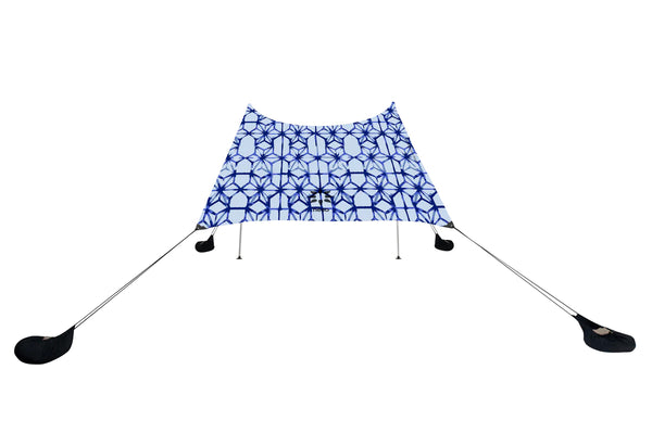 neso beach tarp Neso Tents Grande Beach Tent, 7ft Tall, 9 x 9ft, Reinforced Corners and Cooler Pocket (Shibori)