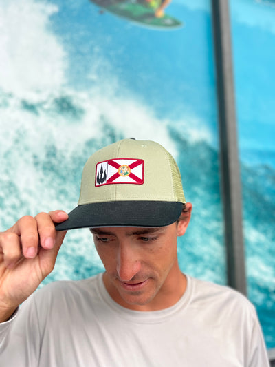 WBZ FL Flag Trucker Hat - Moss