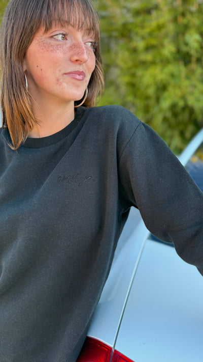 WBZ Womens Weekend Fleece Sweatshirt Black