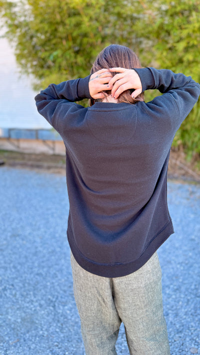 WBZ Womens Weekend Fleece Sweatshirt Black