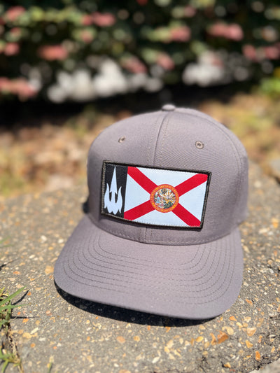 WBZ FL Flag Patch Char/White Adjustable Hat