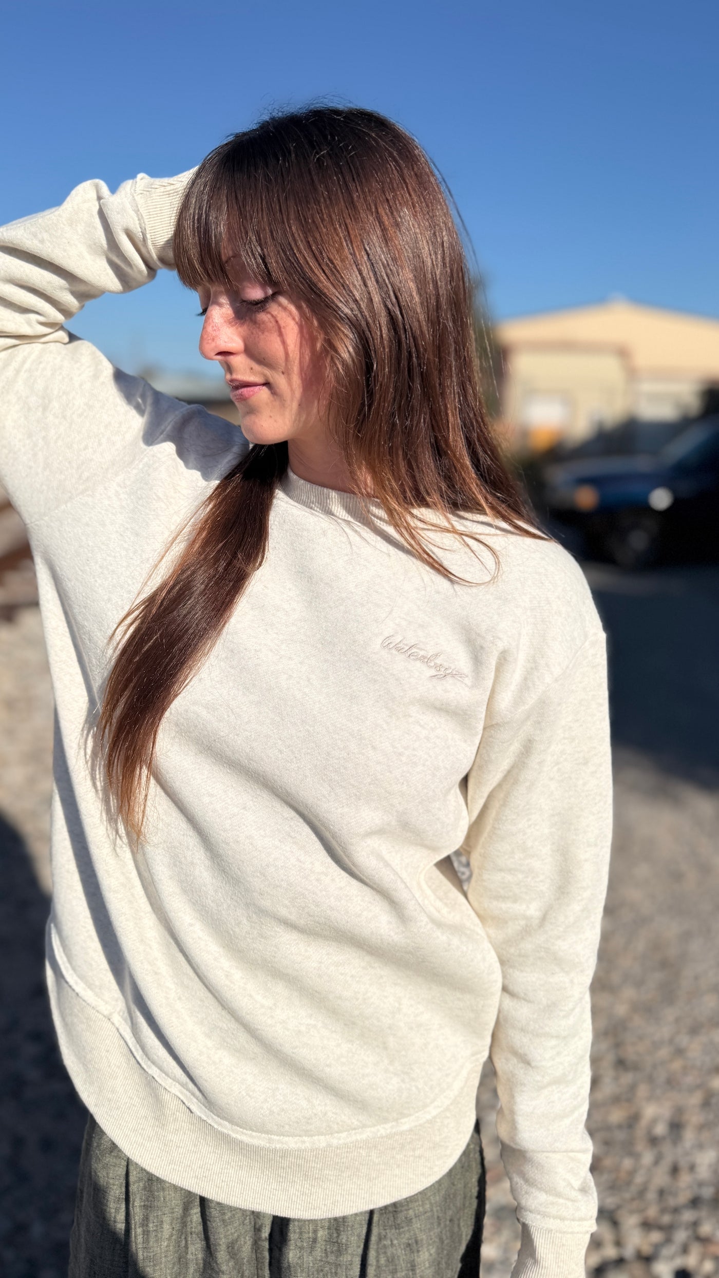 WBZ Womens Weekend Fleece Sweatshirt Natural Heather