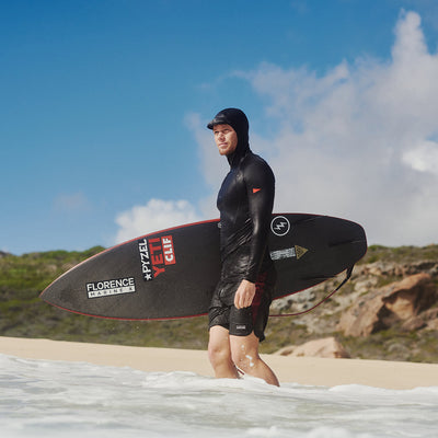 Florence Marine L/S Hooded Rashguard - Black