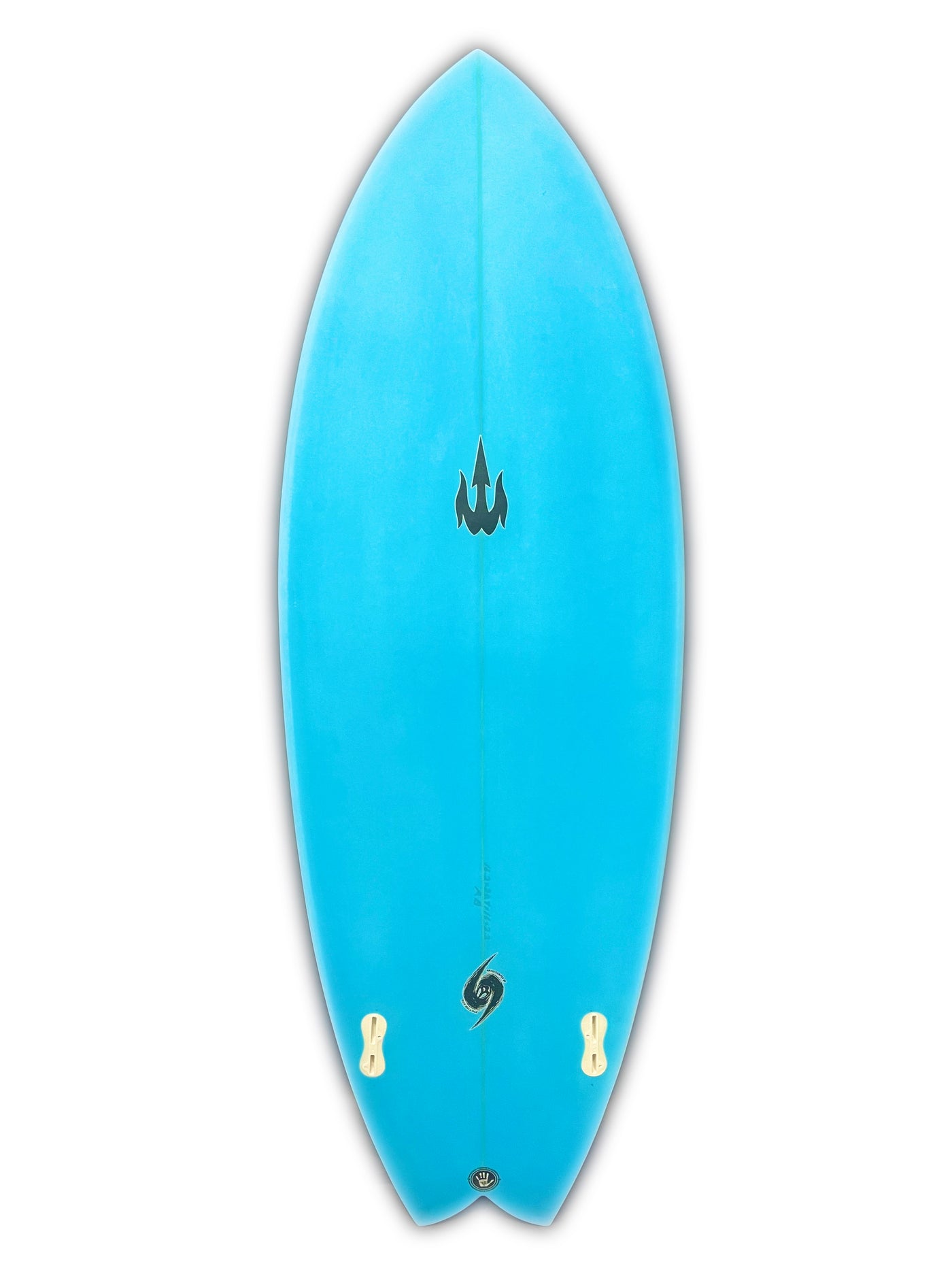 WBZ 5'5" Twin Fin Fish Surfboard (Blue Hull/Rails)