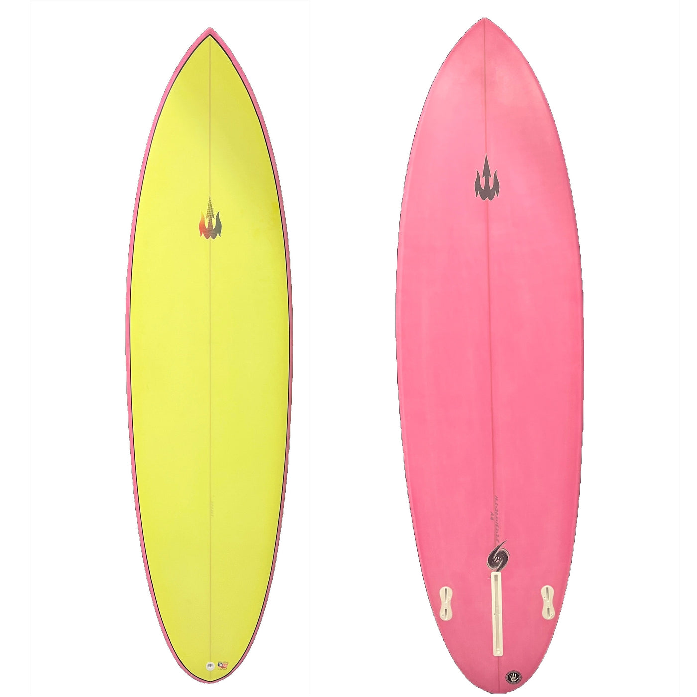 WBZ 6'4" Amigo Yellow/Pink Surfboard