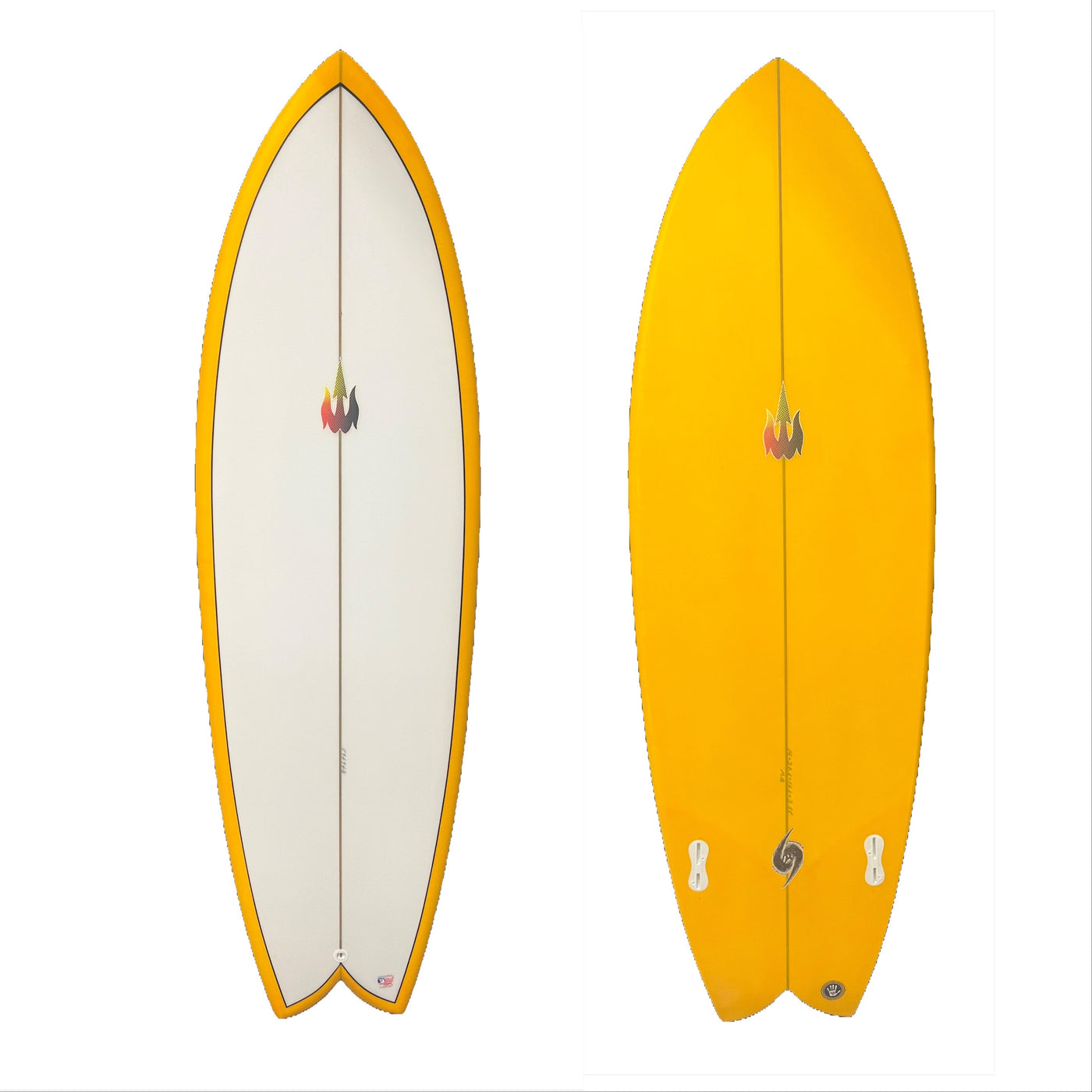 WBZ 5'9" Twin Fin(Orange Hull)