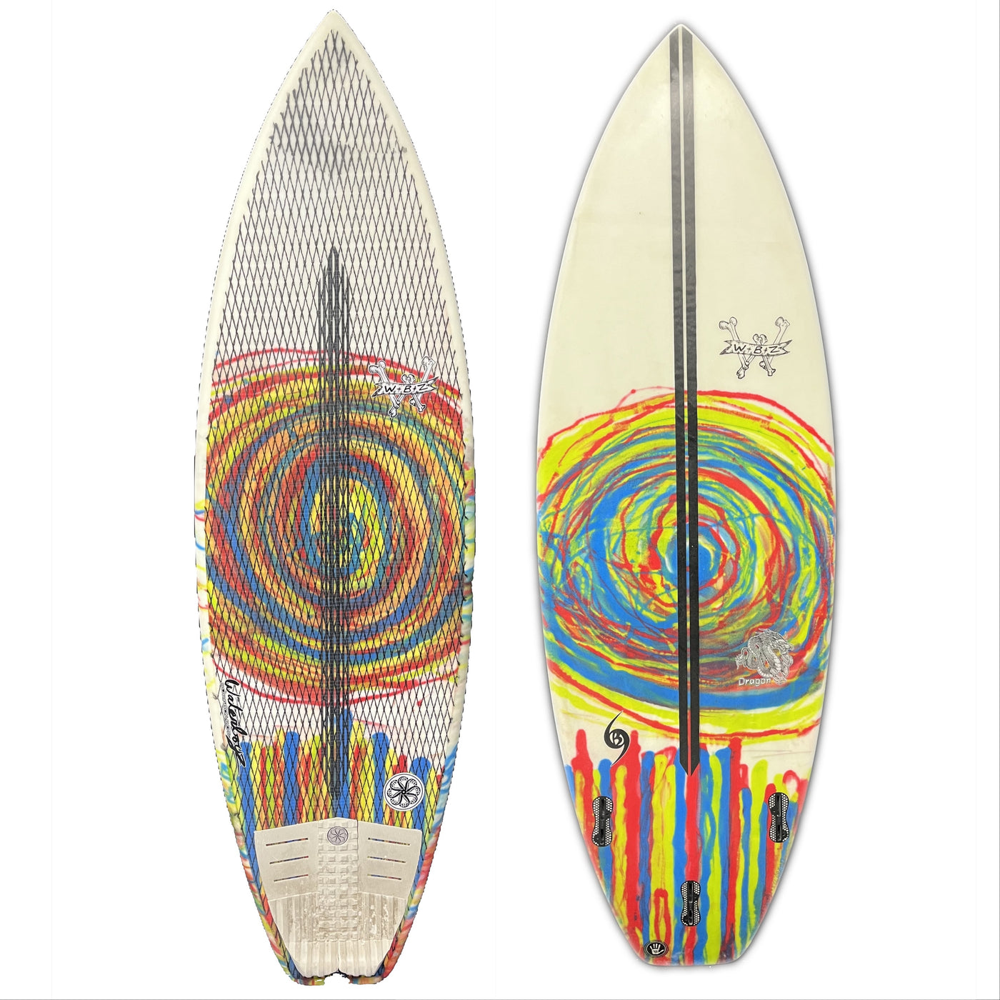 Used WBZ 5'6" Squash Tail (White/Color Swirl)