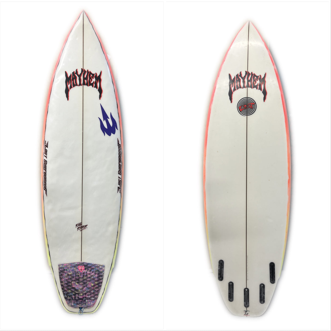 Used 6'0" Lost Surfboard (Clear/ Mulit Color)