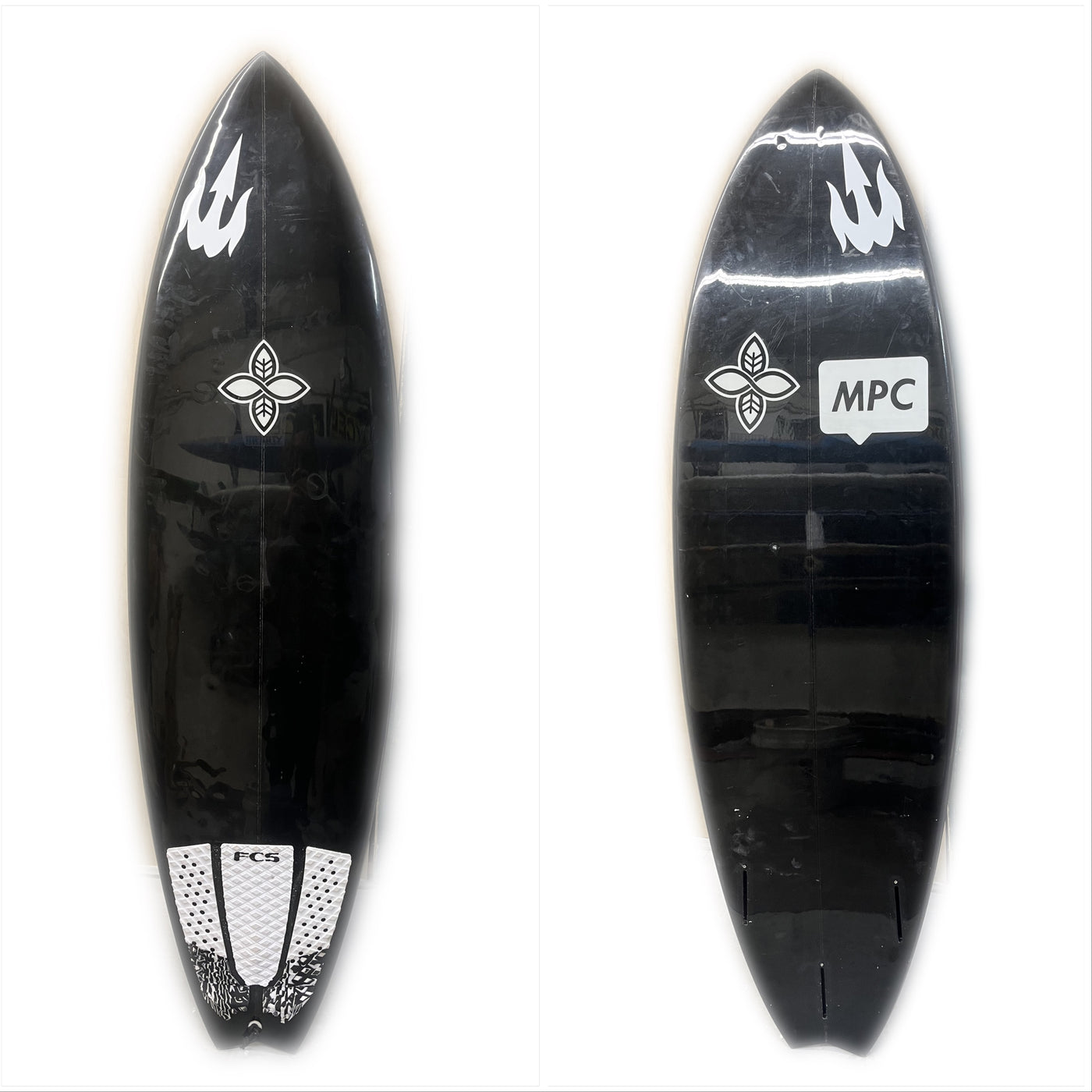 Con - Used 5'9" Swallow Tail Surfboard (Black)