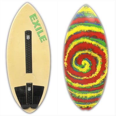 Used Exile 53" Pro Shape Skimboard - Tan Deck - Color Swirl Hull