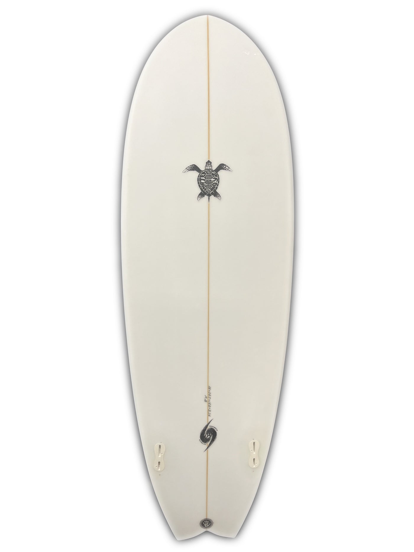 WBZ 5'8" Twin Fin Fish -  Blue Splatter hull