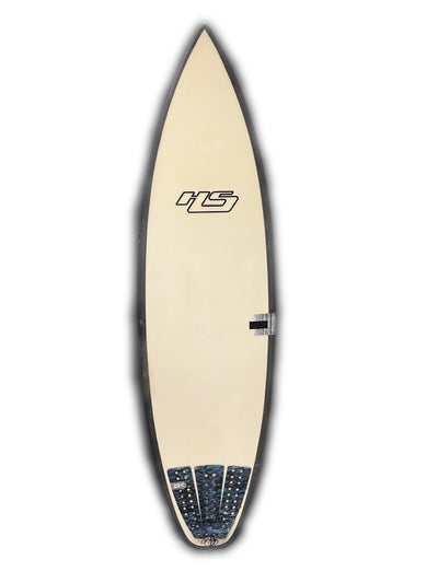 Used 6'0" HS "White Noiz" Surfboard - Black Rails (Futures)