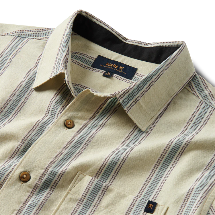 Roark Journey S/S Button Up - Woven Stripe Seafoam