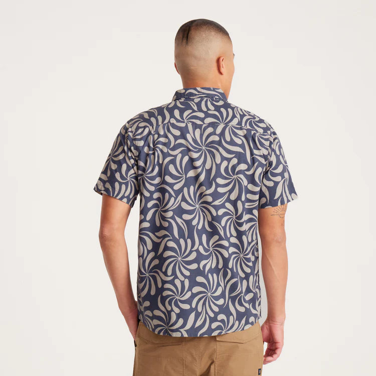 Roark Journey S/S Woven Abstract Swirl Slate