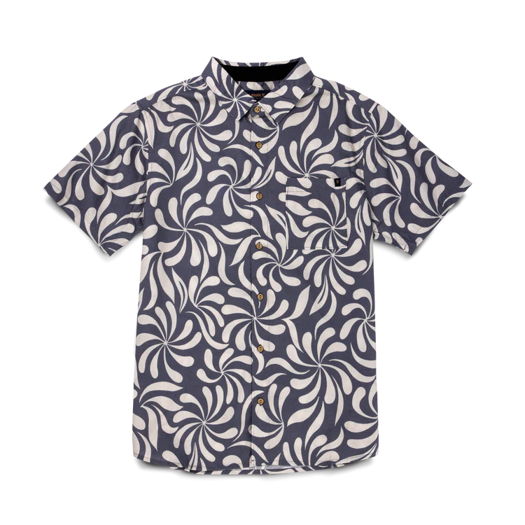 Roark Journey S/S Woven Abstract Swirl Slate