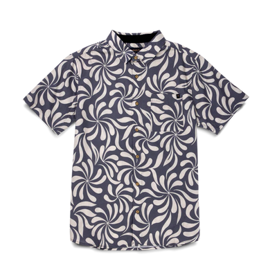 Roark Journey S/S Woven Abstract Swirl Slate