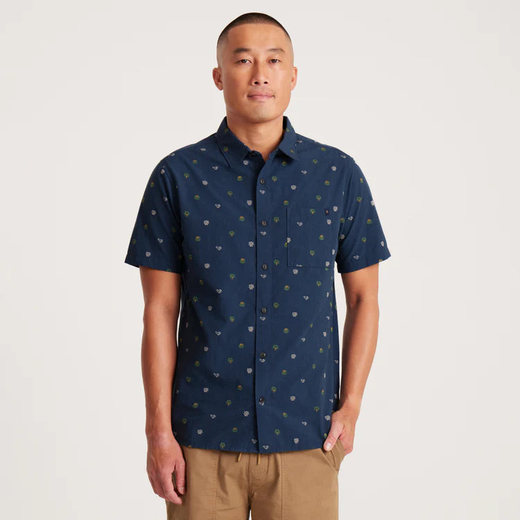 Roark Journey S/S Woven Navy Dobby Button Up