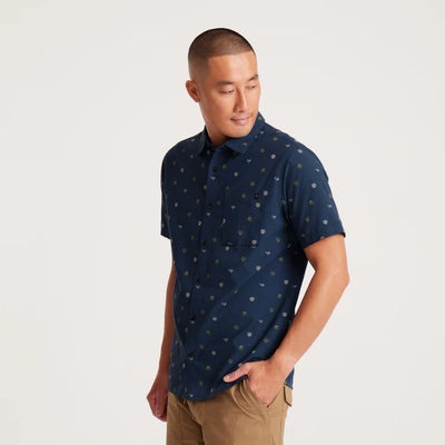 Roark Journey S/S Woven Navy Dobby Button Up