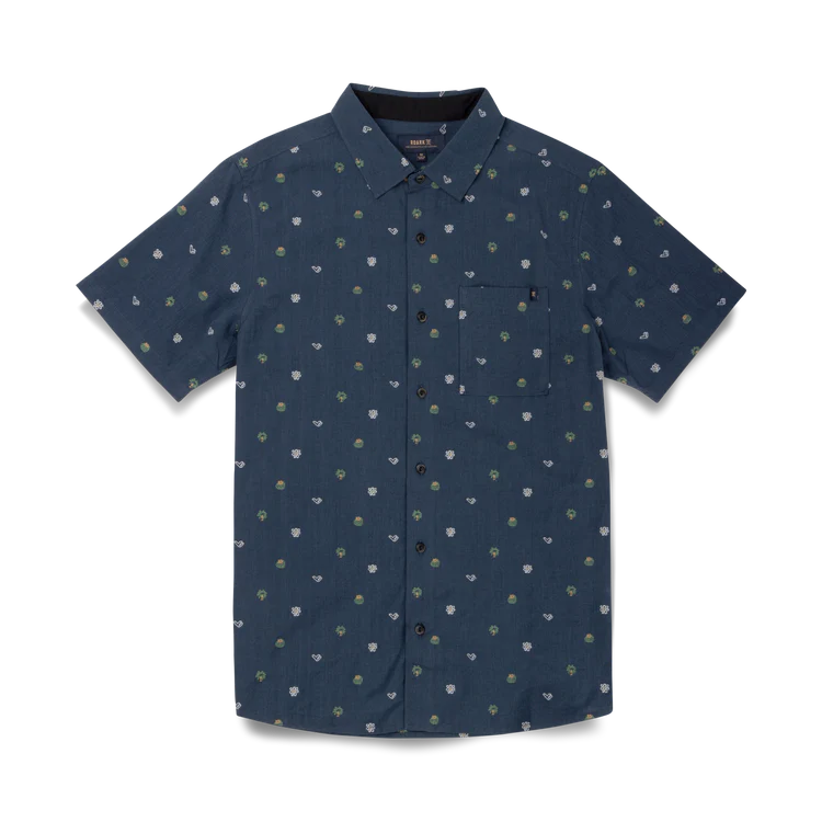 Roark Journey S/S Woven Navy Dobby Button Up