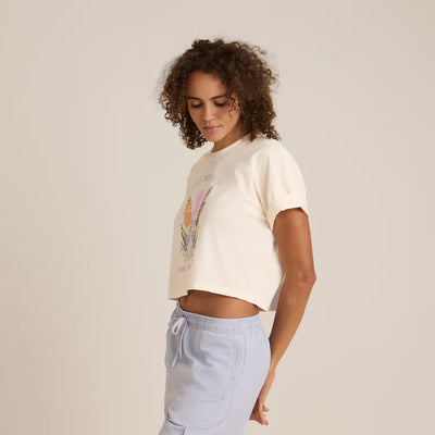 Roark Nature Cropped Boxy Tee Eggshell