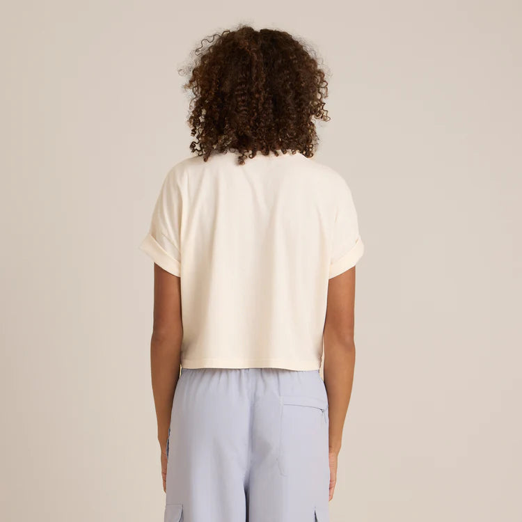 Roark Nature Cropped Boxy Tee Eggshell