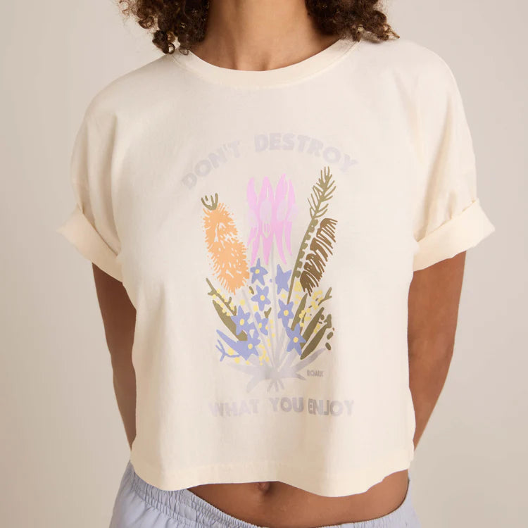 Roark Nature Cropped Boxy Tee Eggshell