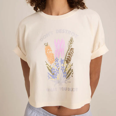 Roark Nature Cropped Boxy Tee Eggshell