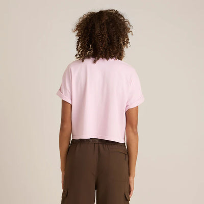 Roark Sunburst Boxy Cropped Tee- Dusty Orchid