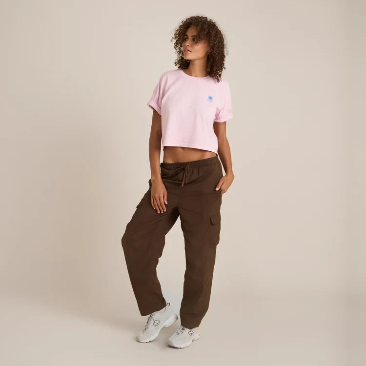 Roark Sunburst Boxy Cropped Tee- Dusty Orchid