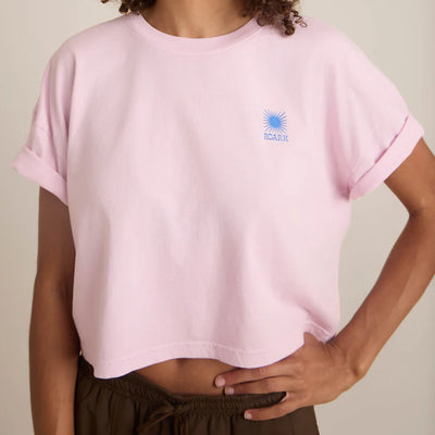 Roark Sunburst Boxy Cropped Tee- Dusty Orchid