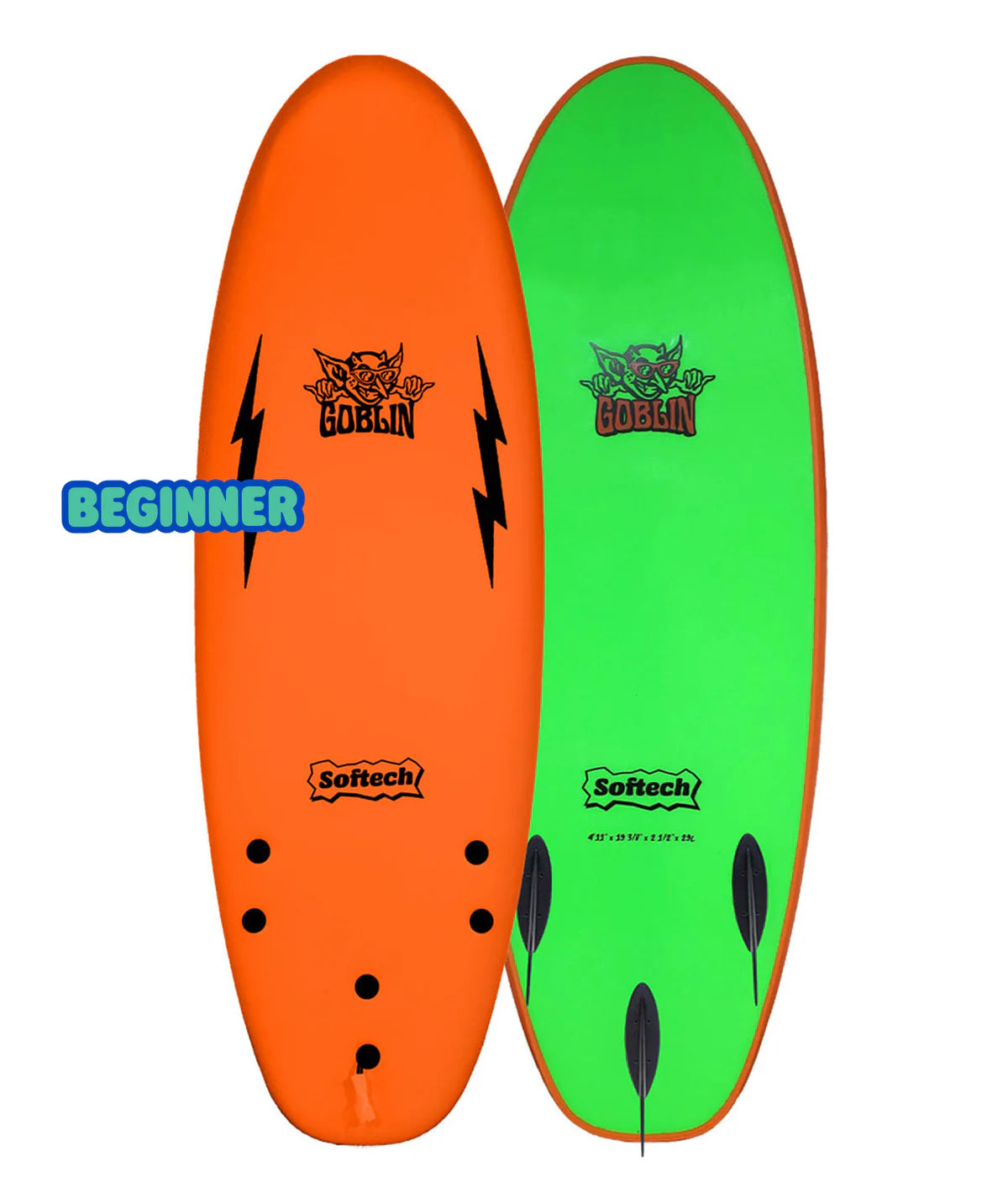 Softech 5'8" Goblin Surfboard (Orange/ Green)