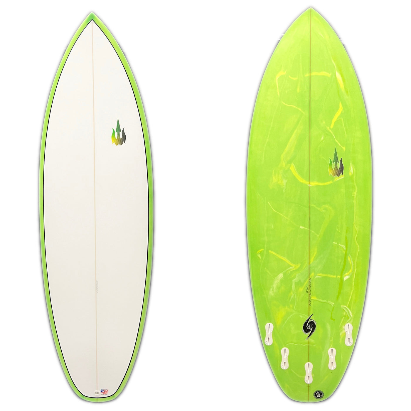 WBZ 5'10" Bubble Thumper Green Surfboard