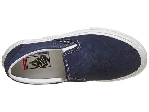 Blue suede slip on vans on sale