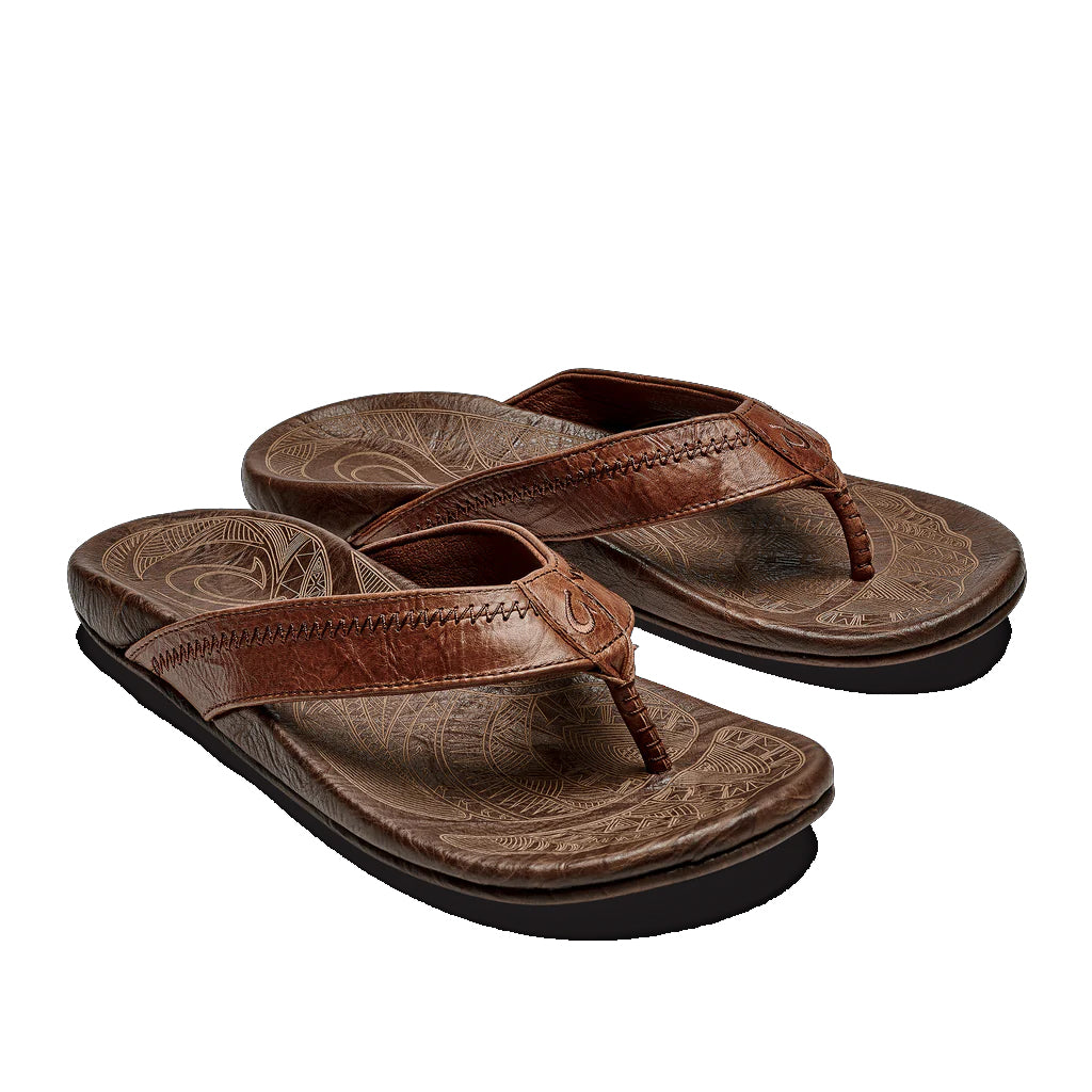 Olukai Mens Hiapo Rum Dark Wood Sandal – Waterboyz