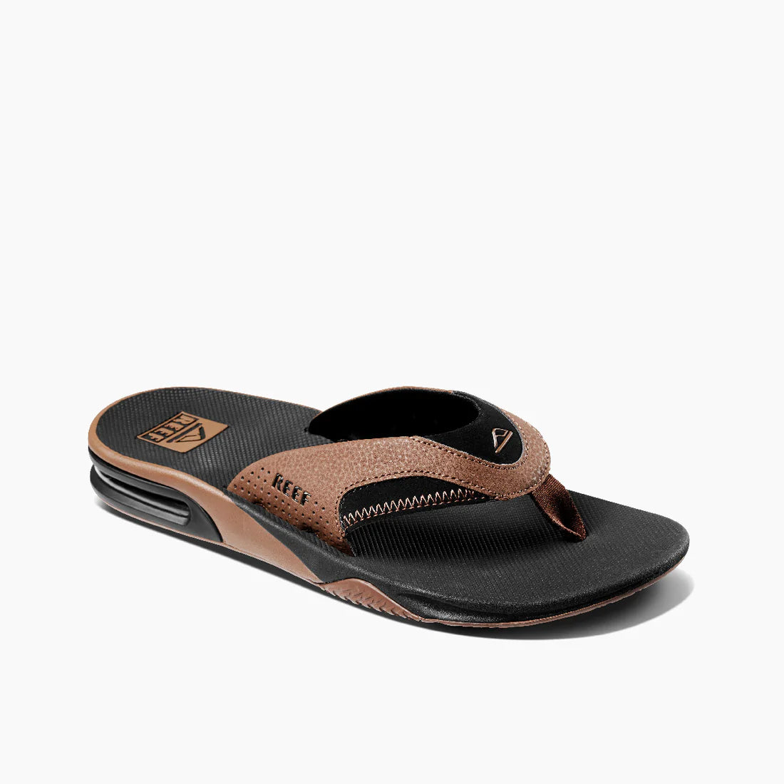 Reef Mens Fanning Black/Tan Sandals
