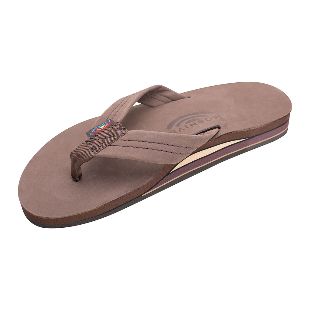 Rainbow Double Layer Expresso Premier Leather with Arch Support